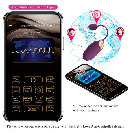 Klay Stoß-Ei-Vibrator mit App-Steuerung Lila