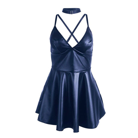 Kleid Kleid mit blauen Lederträgern S/M