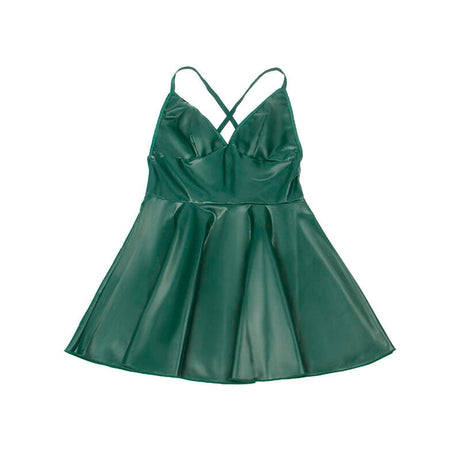 Kleid Kleid mit grünen Lederträgern S/M
