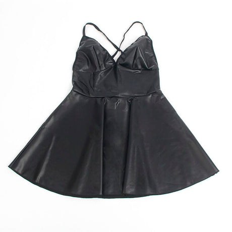 Kleid Kleid mit schwarzen Lederträgern L/XL