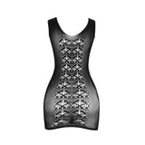 Kleid Kurzes elastisches Netzkleid Schwarz Einheitsgröße – Ansicht 6
