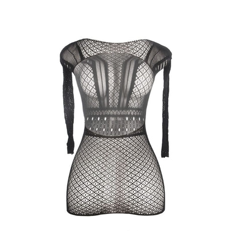 Kleid Kurzes Netzkleid mit nacktem Rücken Eine