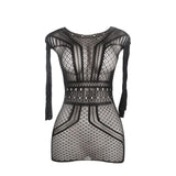 Kleid Kurzes Netzkleid mit nacktem Rücken Eine