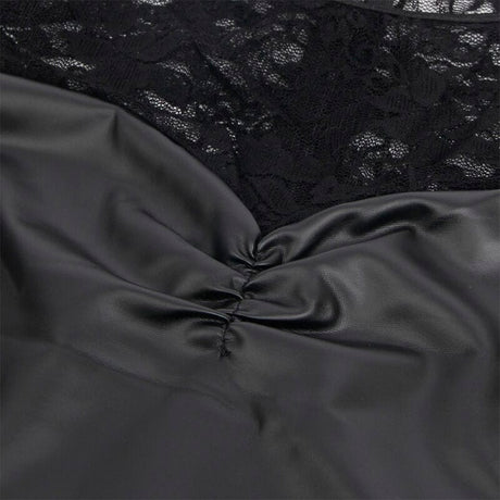 Kleid Langärmeliges Kleid mit schwarzer Spitze L/XL