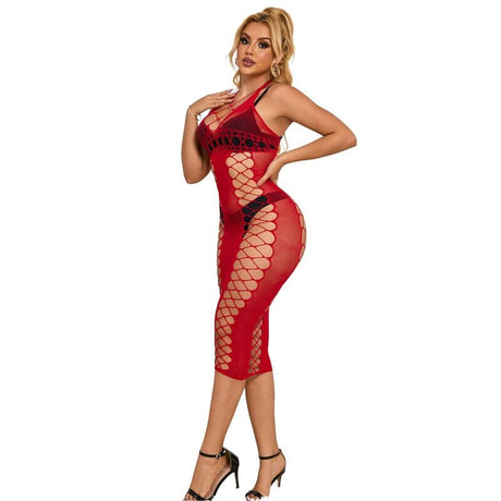 Kleid Langes rotes Netzkleid Eine