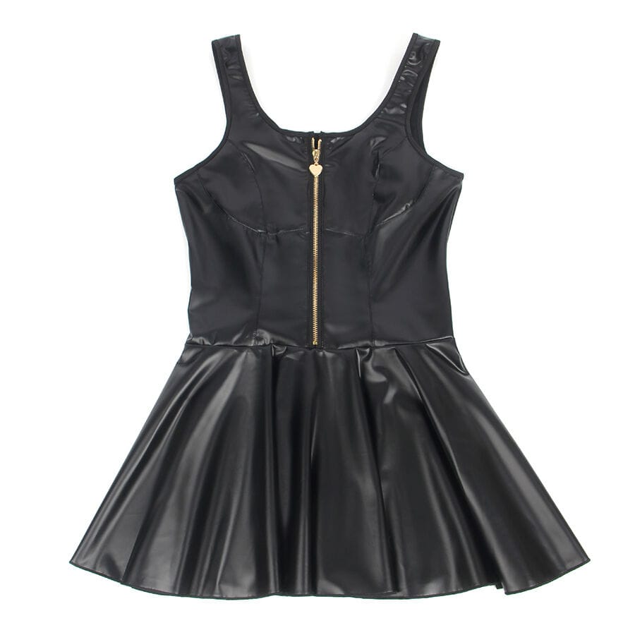 Kleid Lederkleid mit Herz-Reißverschluss Schwarz S/M