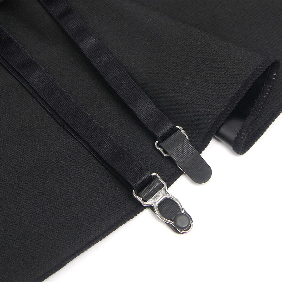 Kleid Lederkleid mit Spitzen-Reißverschluss Schwarz S/M