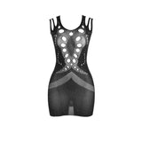 Kleid Netzkleid mit Strasssteinen Schwarz Einheitsgröße – Ansicht 6