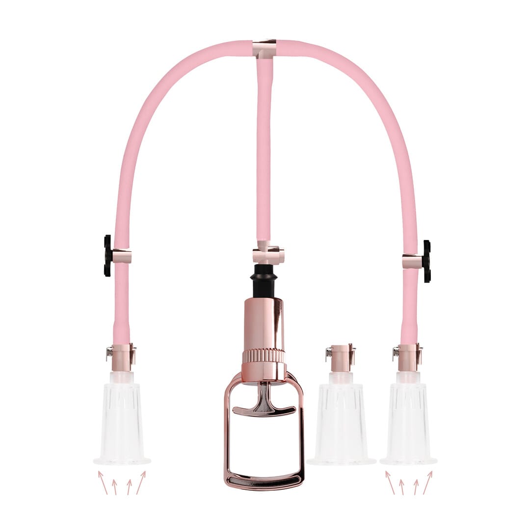 Klitoris- und Brustwarzenpumpen-Set Large Pink 76,5 cm