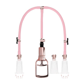 Klitoris- und Brustwarzenpumpen-Set Large Pink 76,5 cm