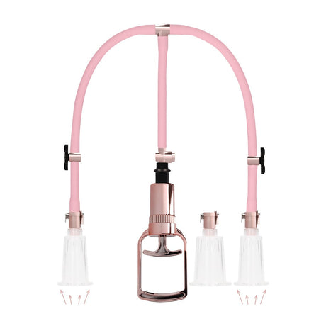 Klitoris- und Brustwarzenpumpen-Set Large Pink 76,5 cm