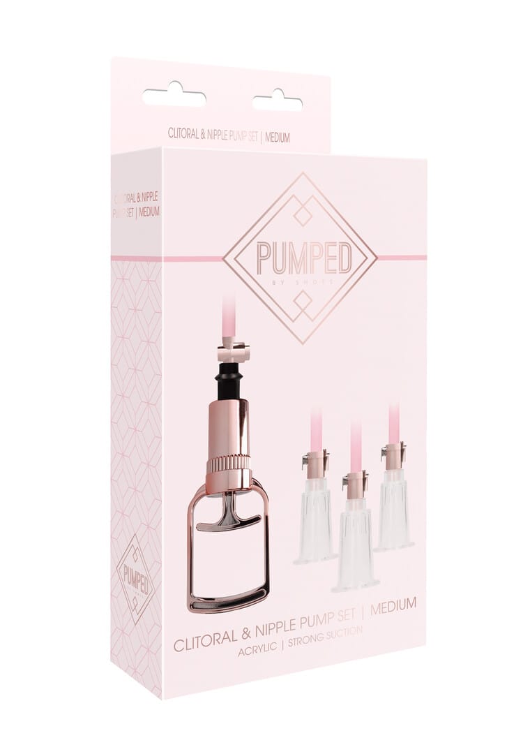 Klitoris- und Brustwarzenpumpen-Set Medium Pink 74,5 cm – Ansicht 2