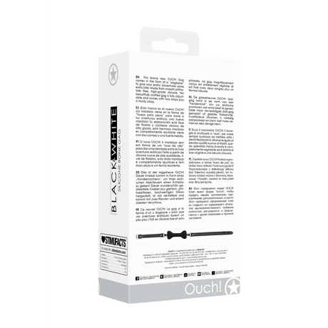 Knebel Ouch Black and White mit Knochen aus Silikon 12,2 x Ø 2 cm Schwarz – Ansicht 3