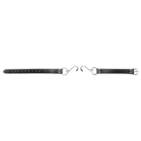 Knebel Ouch mit Mundhaken aus Leder und Stahl Schwarz