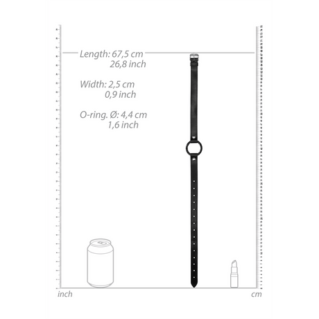 Knebel Ouch mit O-Ring und Lederriemen Schwarz 67,5 cm – Ansicht 7