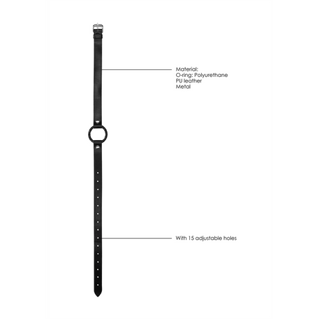 Knebel Ouch mit O-Ring und Lederriemen Schwarz 67,5 cm – Ansicht 6