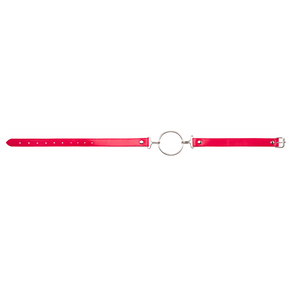 Knebel Ouch mit O-Ring XL und Lederriemen Rot