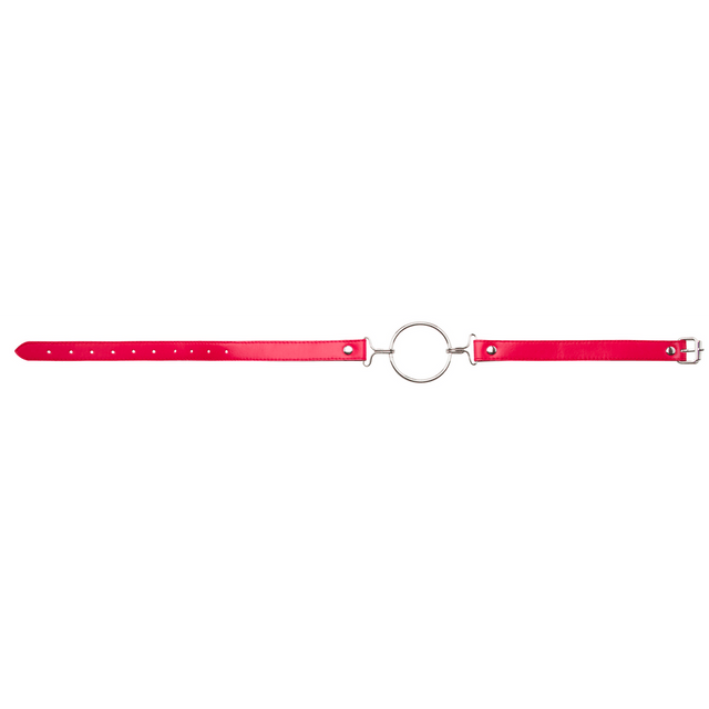 Knebel Ouch mit O-Ring XL und Lederriemen Rot