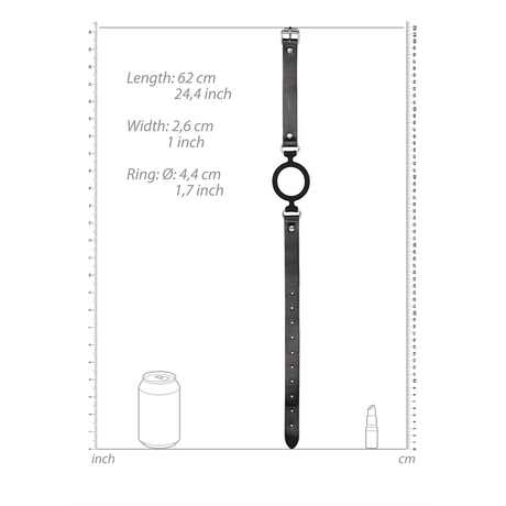 Knebel Ouch Silikonring mit Lederriemen Schwarz 57 x Ø 5 cm – Ansicht 6