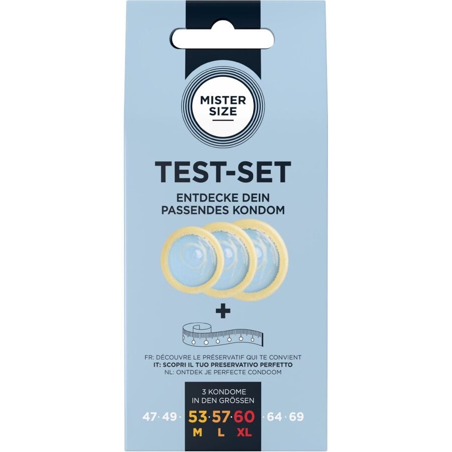 Kondom Testset mit 3 Kondomen in Verschiedenen Grössen + Massband