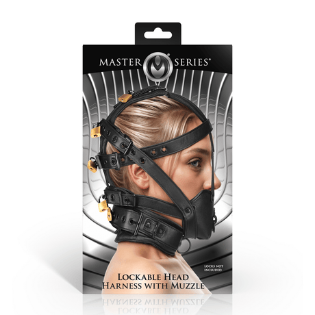 Kopf-Harness Master Series mit Maulkorb Leder Schwarz in zwei Ausführungen – Ansicht 7