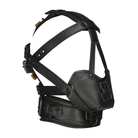 Kopf-Harness Master Series mit Maulkorb Leder Schwarz in zwei Ausführungen