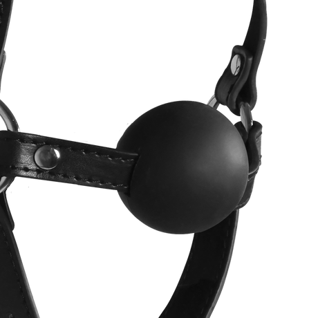 Kopfharness mit festem Ballknebel Schwarz 70 x Ø 4,2 cm – Ansicht 7