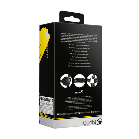 Kopfharness mit festem Ballknebel Schwarz 70 x Ø 4,2 cm – Ansicht 3