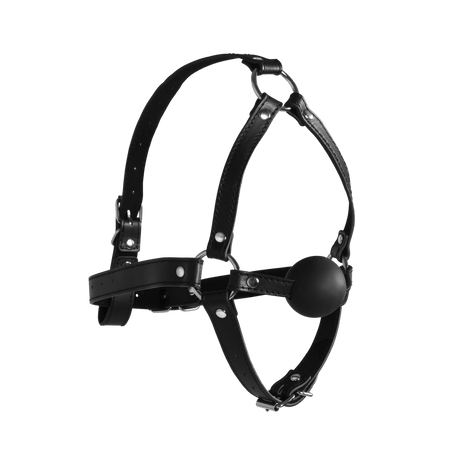 Kopfharness mit festem Ballknebel Schwarz 70 x Ø 4,2 cm – Ansicht 4