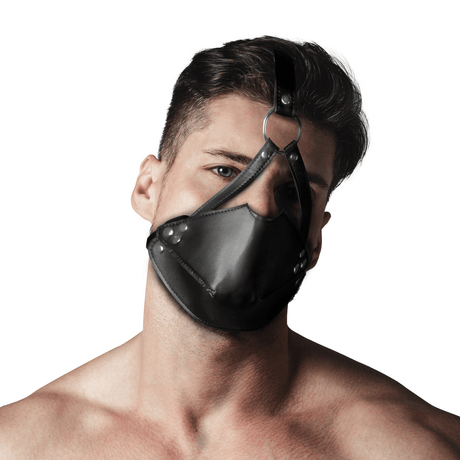 Kopfharness Ouch mit Mundabdeckung und festem Ball 55,2 x Ø 3,9 cm Schwarz – Ansicht 7