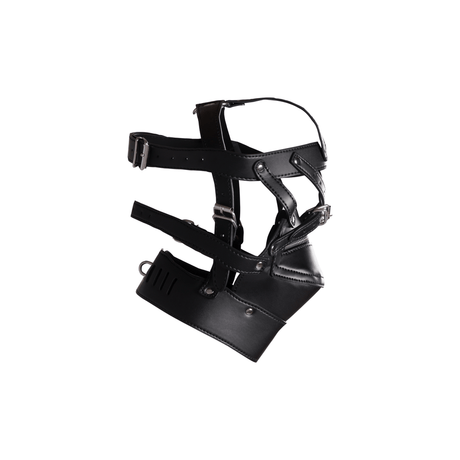 Kopfharness Ouch mit Reißverschluss am Mund und Schloss Schwarz 78,5 cm – Ansicht 6