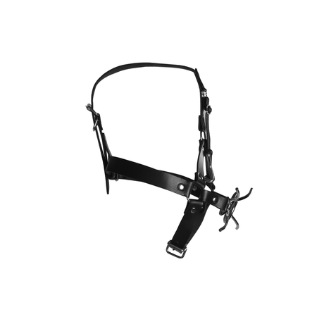Kopfharness Ouch mit Spider-Gag und Nasenhaken Schwarz 70 x Ø 4,4 cm – Ansicht 6