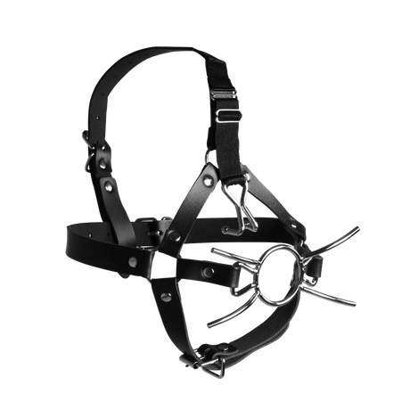 Kopfharness Ouch mit Spider-Gag und Nasenhaken Schwarz 70 x Ø 4,4 cm – Ansicht 4