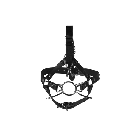 Kopfharness Ouch mit Spider-Gag und Nasenhaken Schwarz 70 x Ø 4,4 cm – Ansicht 5
