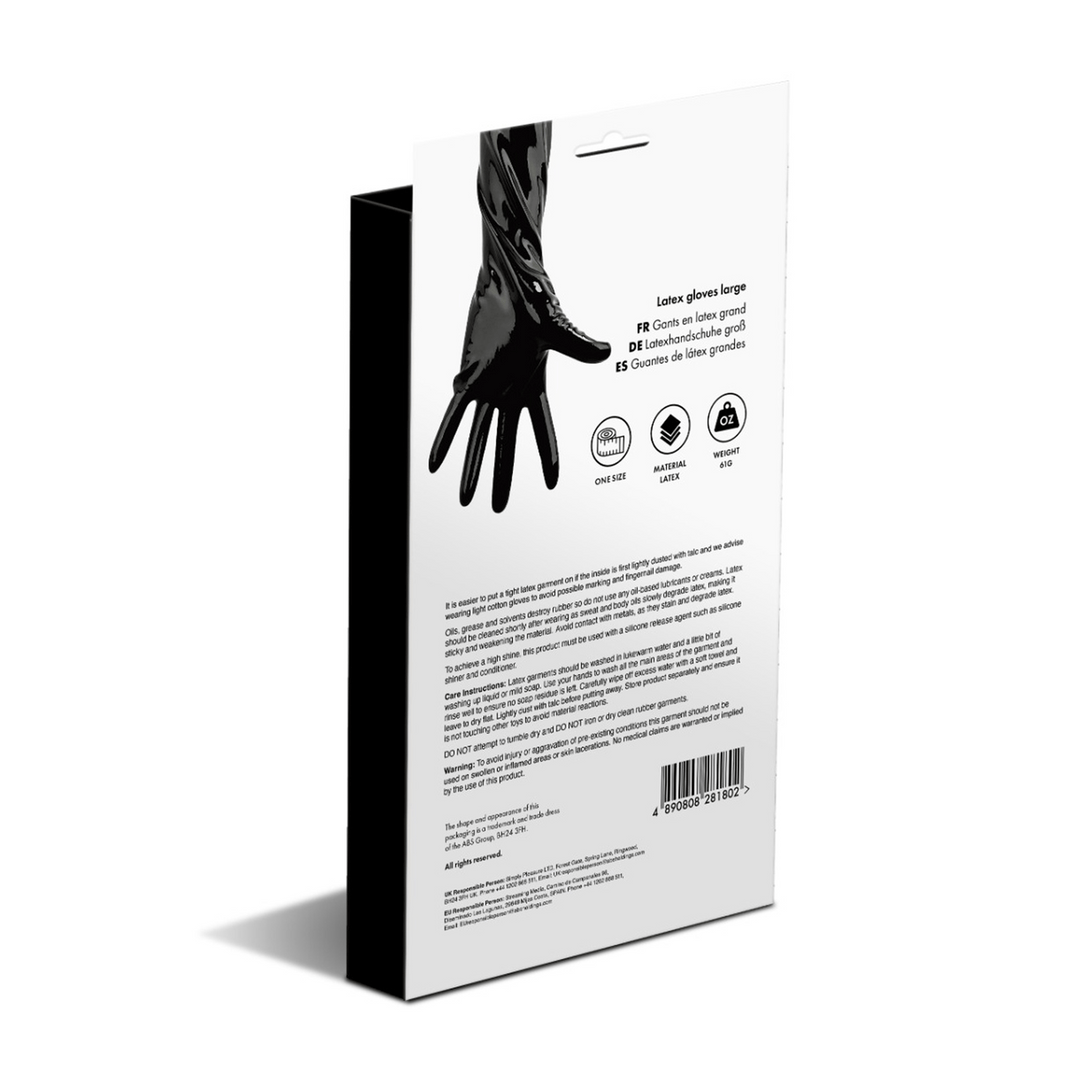 Latexhandschuhe Groß Schwarz 35 cm – Ansicht 3