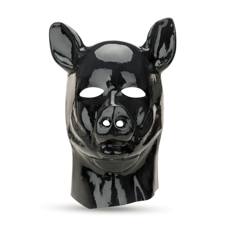 Latexhaube Schwein Schwarz 30 x Ø 58 cm