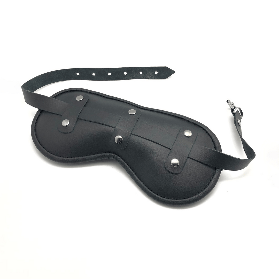 Leder-Augenmaske Blind Up gepolstert Schwarz