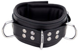 Lederhalsband gepolstert Schwarz