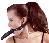 Lederimitat Knebel mit Dildo