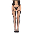 Strapsset 1968 Strümpfe mit Angenähtem Strumpfhalter Schwarz Einheitsgrösse