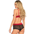 Leg Avenue - 2-Teiliges Set Schwarz und Rot S/M
