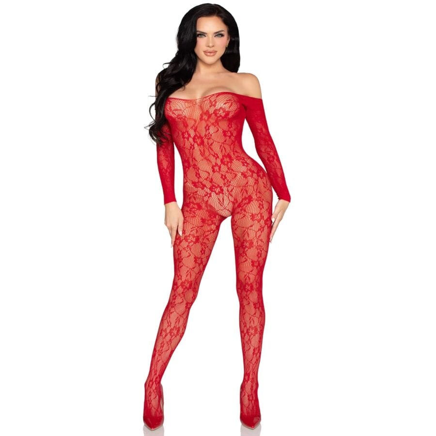 Bodystocking Spitzen-Bodystocking Rot Eine.4