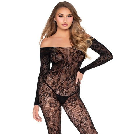 Leg Avenue - 89366 Spitzen-Dessous-Bodystocking, Schwarz - Einheitsgrösse