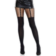 Strapsset Strumpfhose mit Strumpfgürteleffekt und Spitzendetail Schwarz