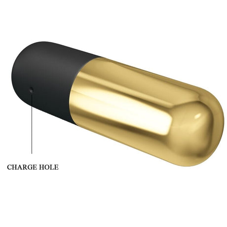 Liebeskugeln Goldener Wiederaufladbarer Kugelvibrator Schwarz