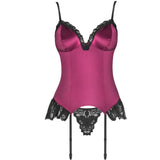 Livco Corsetti Fashion - Agrafena Cf 90436 Korsett + Tanga Burgunder S/M