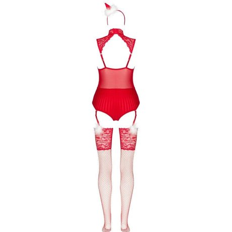 Livco Corsetti Fashion – Limpid Snowflakes Lc 90604 Body + Strümpfe + Weihnachtsstirnband L/XL