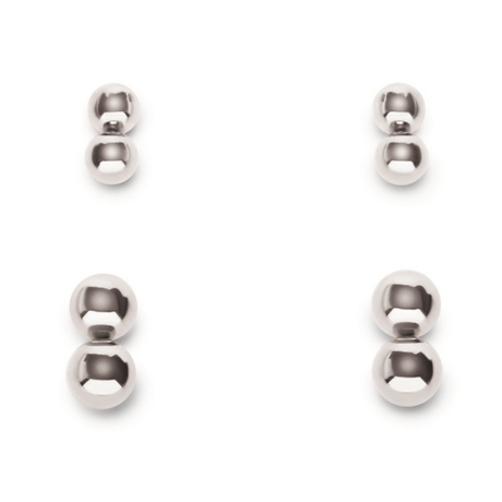 Magnetkugeln-Set 4 Paar Silber Ø 0,8 cm