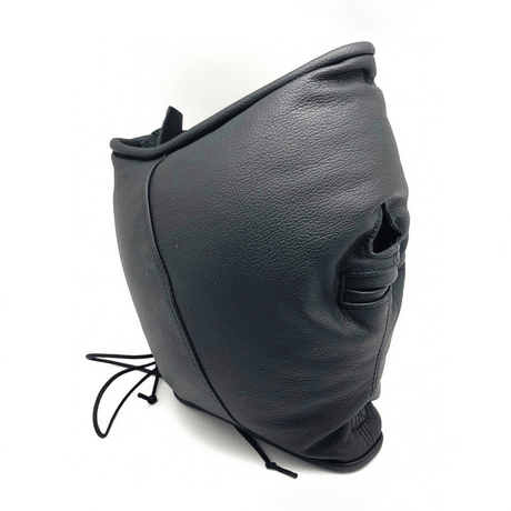 Maske aus Leder als Sinneshaube gepolstert Schwarz – Ansicht 2