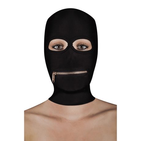 Maske Extreme mit Mund-Reißverschluss Schwarz